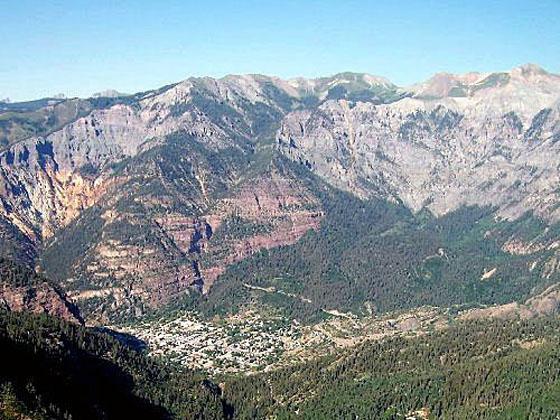 View of Ouray from the overlook 