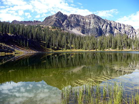 North Twilight Peak (13,075) and its reflection in the waters of Crater Lake 