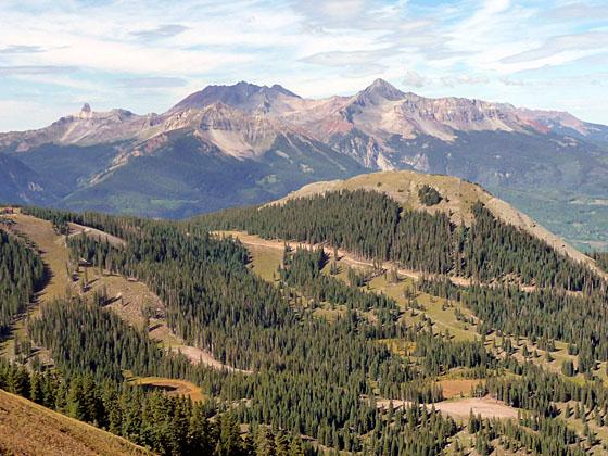 View of the Lizardhead Wilderness area to the west 