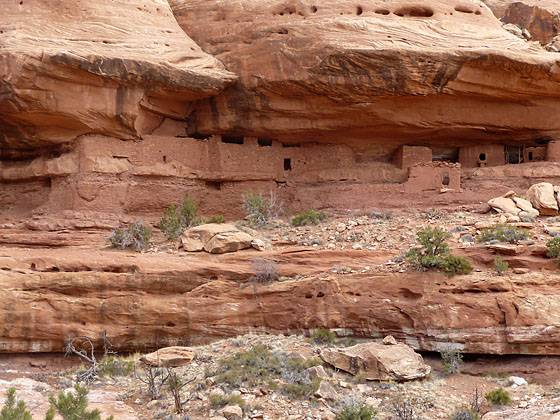 Closeup of Moon House on the descent down the rockslide