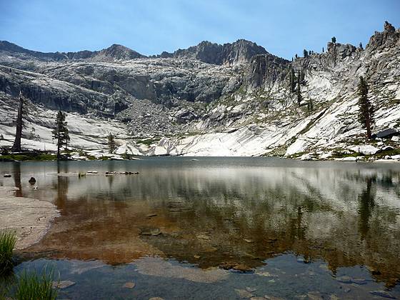 Alta peak rises above the southern end of Pear Lake.